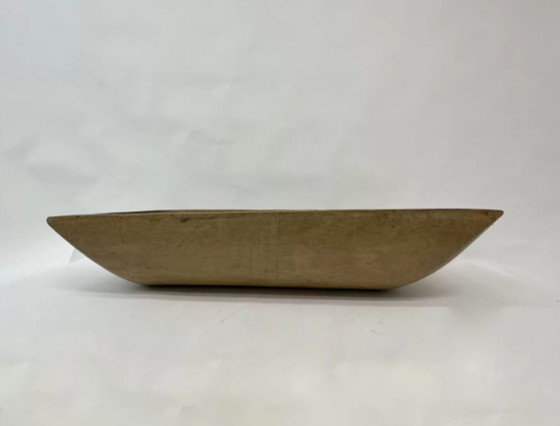 Image 1 of Antique wooden dough bowl trough hand carved 1900’s