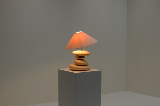 Large Pebble Table Lamp By François Chatain, 1980S France.