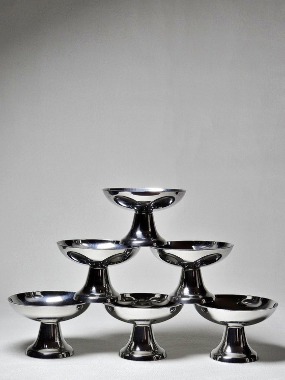 Image 1 of 6 Guy Degrenne Vintage Stainless Steel Dessert Cups