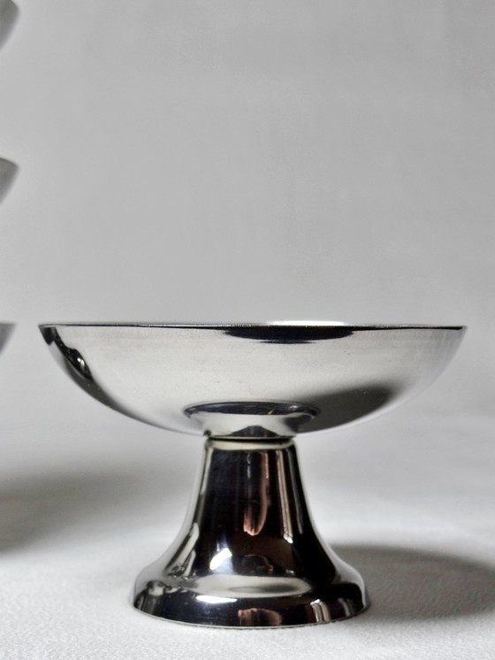 Image 1 of 6 Guy Degrenne Vintage Stainless Steel Dessert Cups