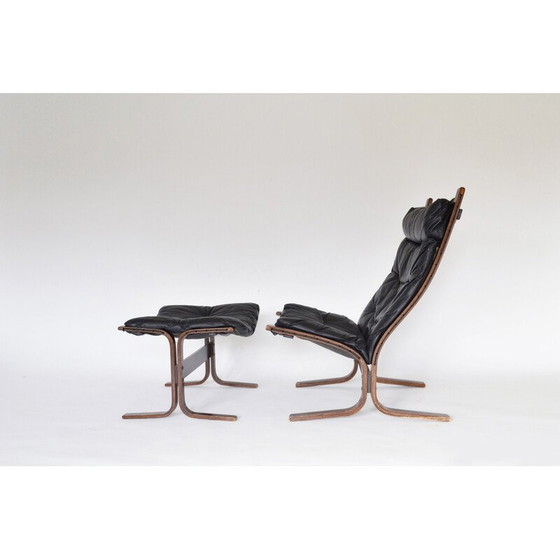 Image 1 of Vintage Siesta chair with ottoman by Ingmar Relling for Westnofa, Norway 1960