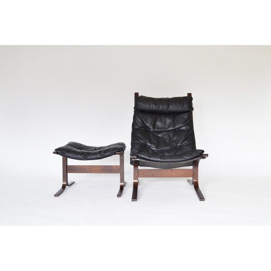 Image 1 of Vintage Siesta chair with ottoman by Ingmar Relling for Westnofa, Norway 1960