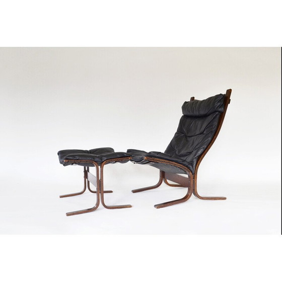 Image 1 of Vintage Siesta chair with ottoman by Ingmar Relling for Westnofa, Norway 1960