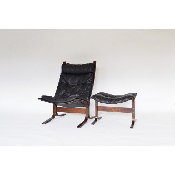 Image 1 of Vintage Siesta chair with ottoman by Ingmar Relling for Westnofa, Norway 1960