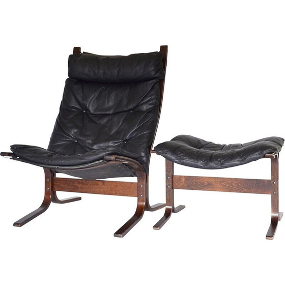 Image 1 of Vintage Siesta chair with ottoman by Ingmar Relling for Westnofa, Norway 1960