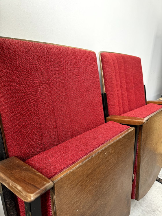 Image 1 of 2x Vintage Cinema Chairs