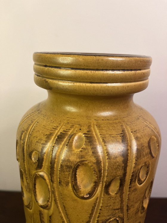 Image 1 of Scheurich Vase , West Germany Coral Motif, 40 Cm