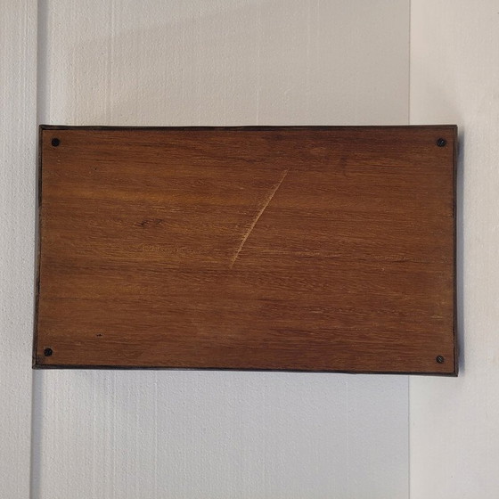 Image 1 of Vintage Art Deco tray in marquetry and bone, France 1930