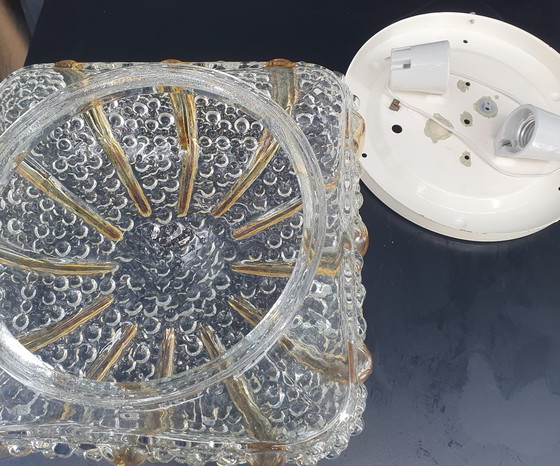 Image 1 of 2144 Large Vintage Glass Ceiling Lamp Lamp