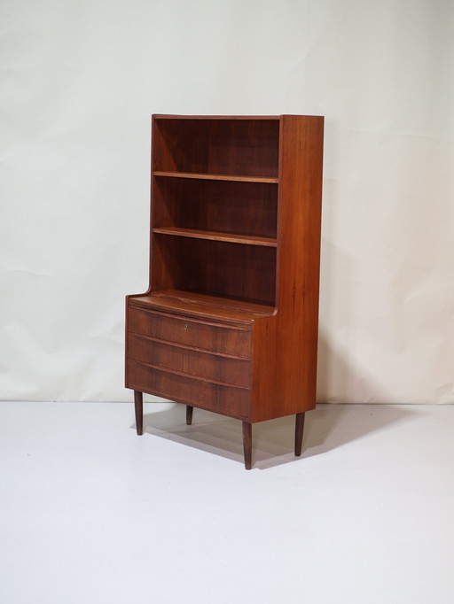 Bookcase Secretaire Drawers Vintage Danish Teak