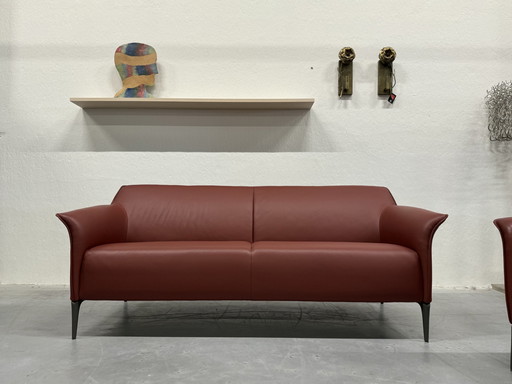 Leolux Mayon Sofa 3 Seater Ceras Maroon Leather