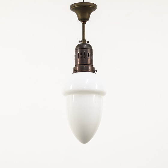 Image 1 of Art Deco Opaline Pendant Lamp