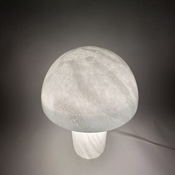 Image 1 of Lampe à poser champignon 70s verre laiteux