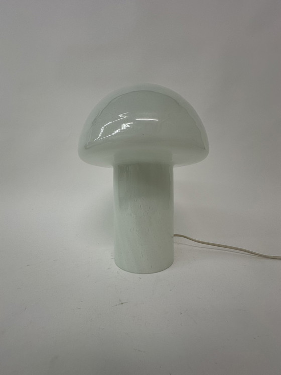 Image 1 of Lampe à poser champignon 70s verre laiteux