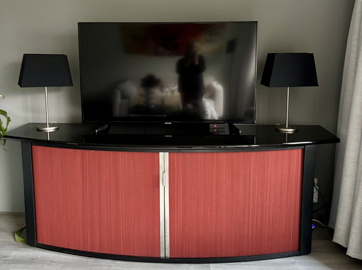 Sideboard Black With Sliding Doors