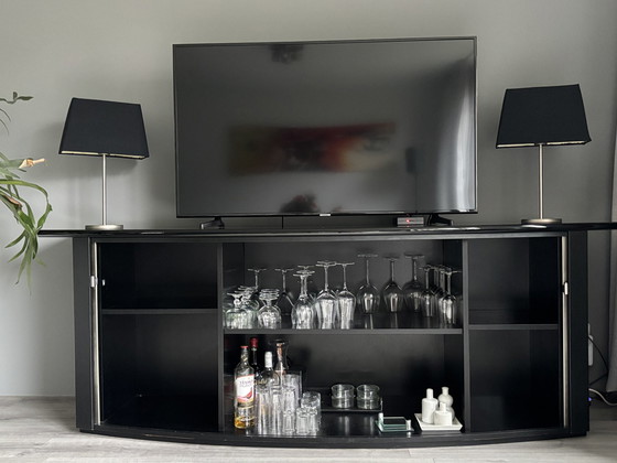 Image 1 of Sideboard Black With Sliding Doors