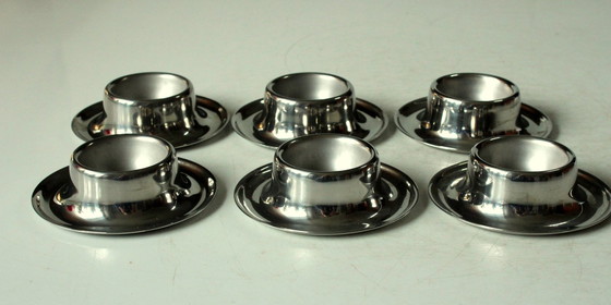 Image 1 of Stainless steel egg cup 6 pieces - Vintage