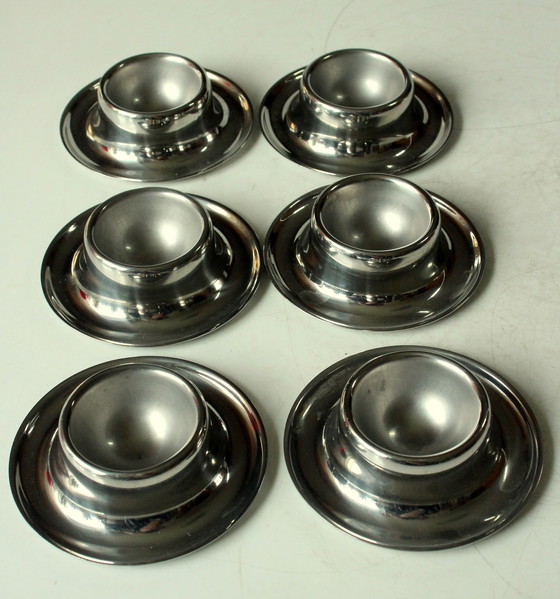 Image 1 of Coquetiers en acier inoxydable 6 pièces - Vintage