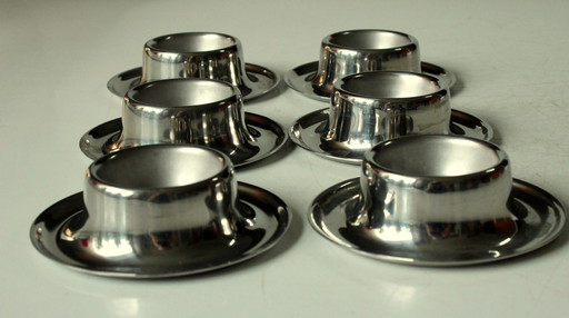 Coquetiers en acier inoxydable 6 pièces - Vintage