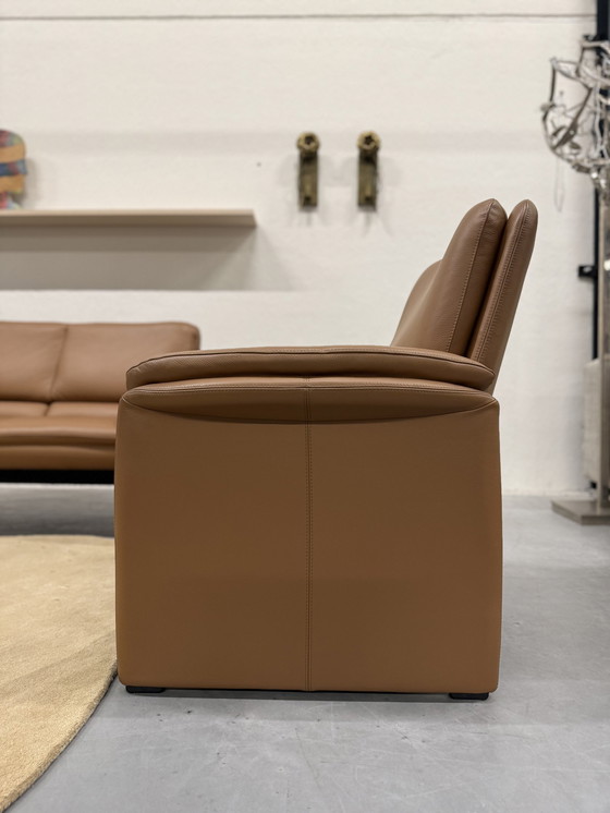 Image 1 of Leolux Catalpa Sofa 2 Seater & Armchair Brown Leather