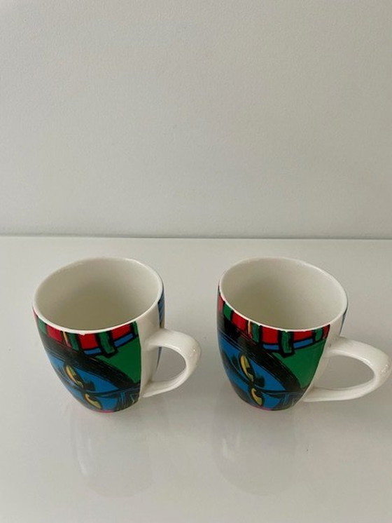 Image 1 of 2 Espresso Cups Corneille. 'L'Oise Et Chat Jaune'