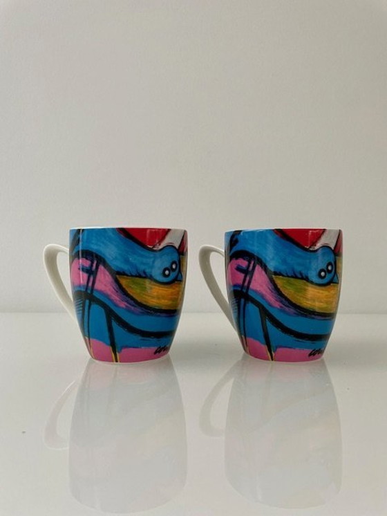 Image 1 of 2 Espresso Cups Corneille. 'L'Oise Et Chat Jaune'