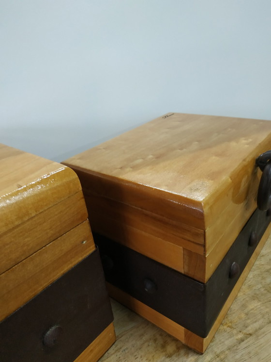 Image 1 of Set di scatole portaoggetti in stile casa messicana 