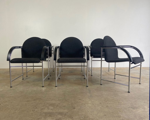 6X Arco Bk Dining Chairs