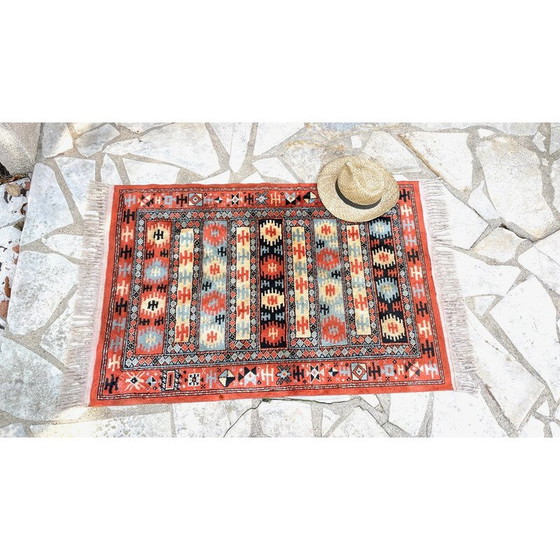 Image 1 of Vintage silk and cotton rug