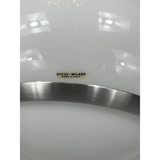Image 1 of Vintage white perspex and aluminum pendant lamp by Stilux Milano, 1960