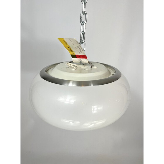 Image 1 of Vintage white perspex and aluminum pendant lamp by Stilux Milano, 1960