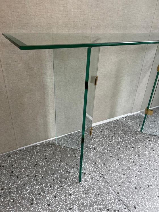 Image 1 of Table d'appoint ou coiffeuse en verre 1970 Italie