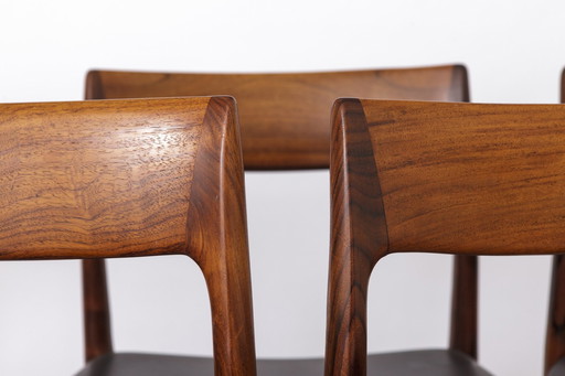 5 Niels Moller Chairs, 1950S, Model 77, Danish, Rosewood