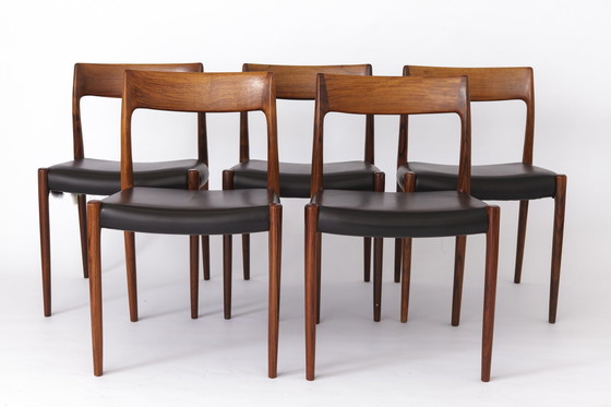 Image 1 of 5 Niels Moller Chairs, 1950S, Model 77, Danish, Rosewood