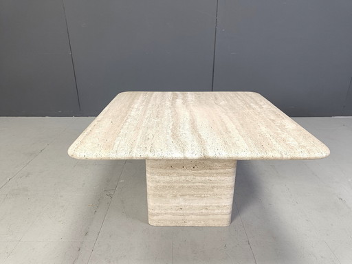 Travertine Coffee Table 1970S, Italy 