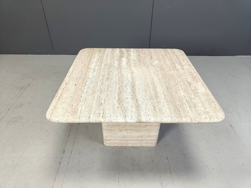 Travertine Coffee Table 1970S, Italy 