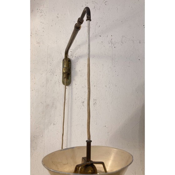 Image 1 of Pair of vintage metal and brass wall lamp, 1960
