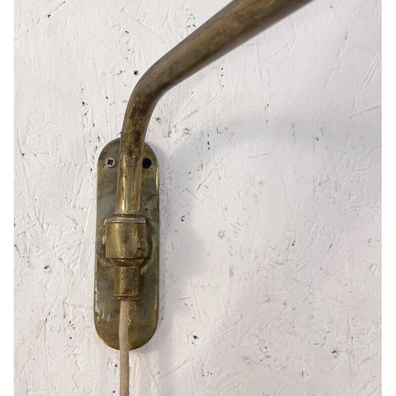 Image 1 of Pair of vintage metal and brass wall lamp, 1960