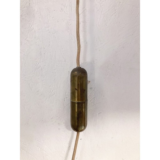 Image 1 of Pair of vintage metal and brass wall lamp, 1960