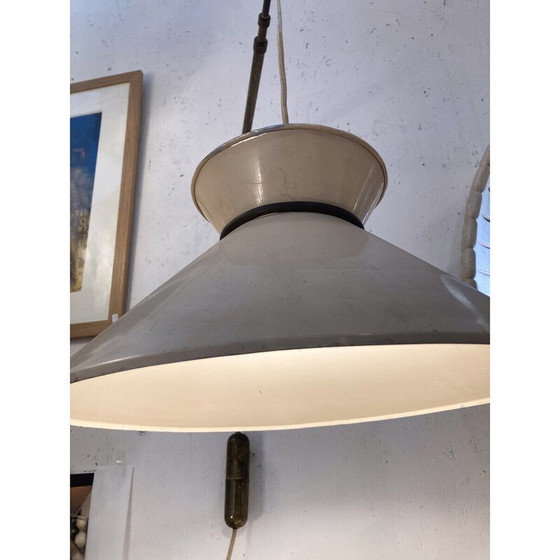 Image 1 of Pair of vintage metal and brass wall lamp, 1960