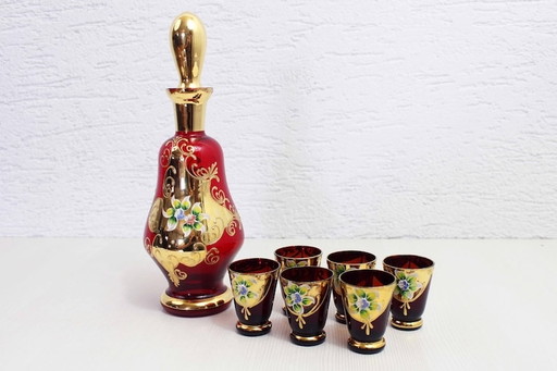 Service à liqueur Art déco 1930 dans le style de Karl Palda