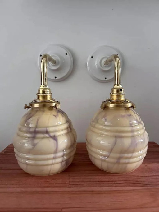 Set Of Art Deco Wall Sconces