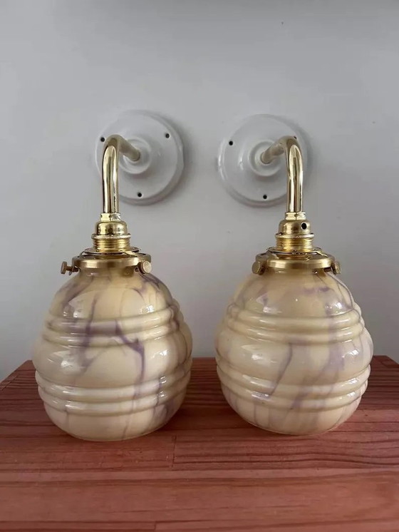 Image 1 of Set Of Art Deco Wall Sconces