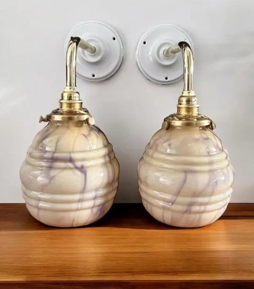 Set Of Art Deco Wall Sconces