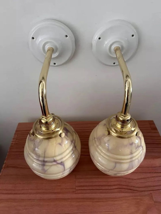 Image 1 of Set Of Art Deco Wall Sconces