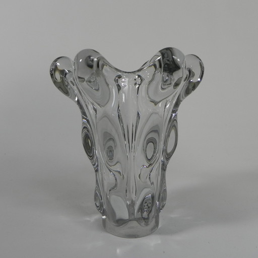 Crystal Vase Art Vannes France, 27 Cm High, 1950s