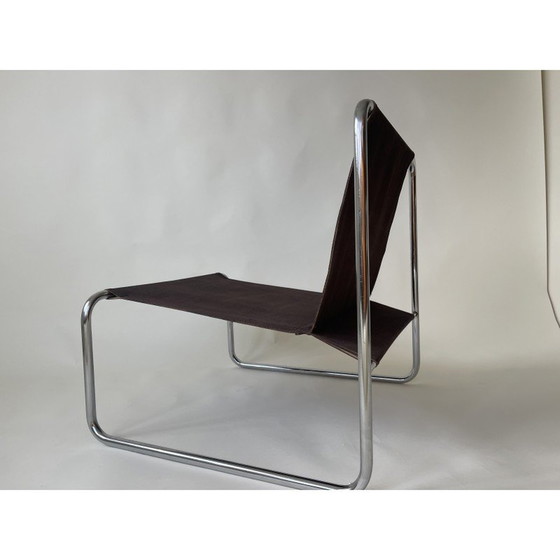 Image 1 of Vintage canvas chair with chrome frame, UK 1970