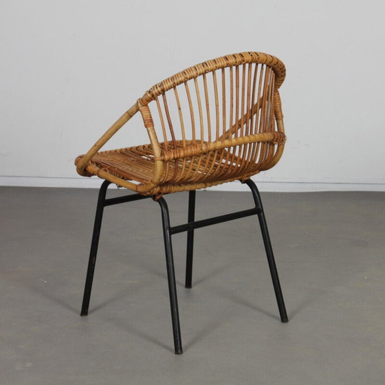 Image 1 of Pair of vintage wood and wicker armchairs by Jan Kalous for Uluv, 1960