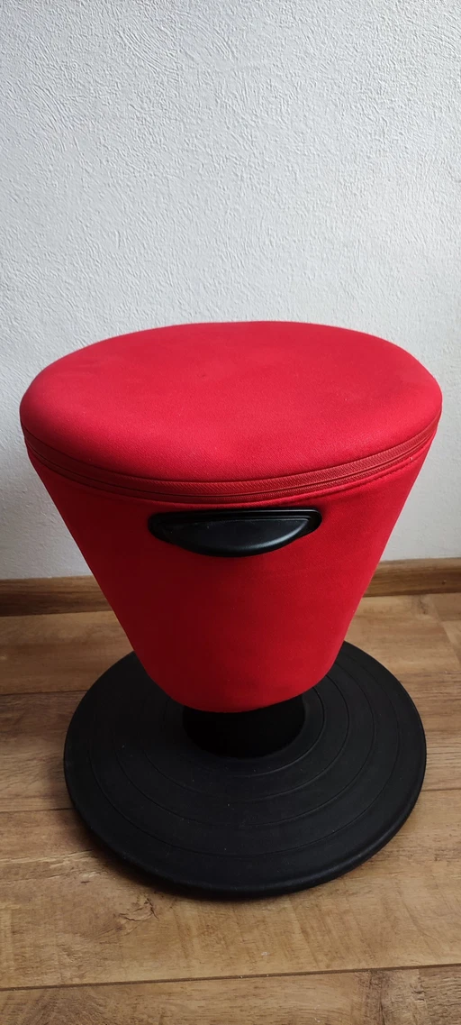 Egil Stool Swivel Stool Ikea Olle Lundberg Red & Black