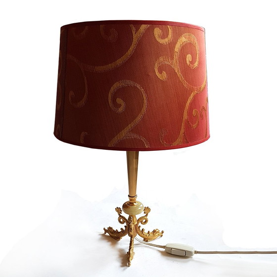 Image 1 of Mid-Century Table Lamp with Stylized Dolphins Base